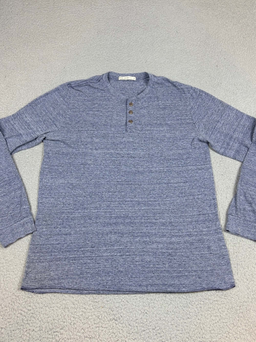 Marine Layer Henley Shirt Mens Medium Blue Gray Long Sleeve Crewneck Buttons